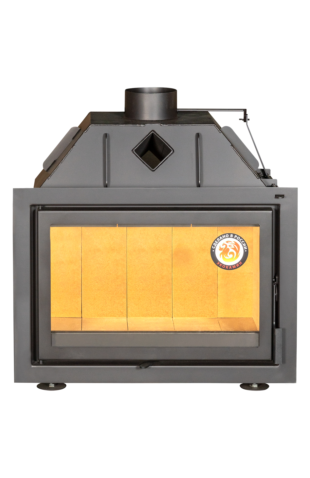 Каминная топка подовая черная EcoKamin Омега 700 купить в Санкт-Петербурге