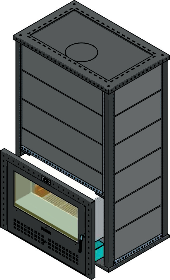 Печь банная дровяная с облицовкой серпентинит Klover RT 100-RVs