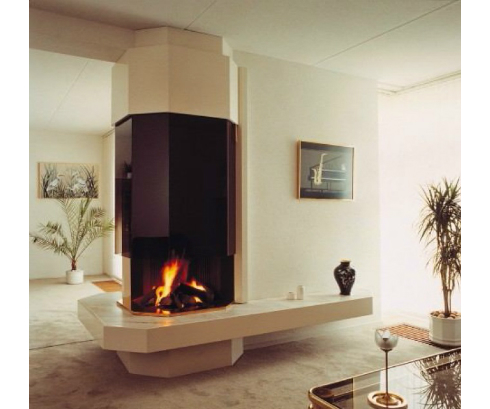 Печь-камин дровяной пристенный с верхним подключением Boley 181OH