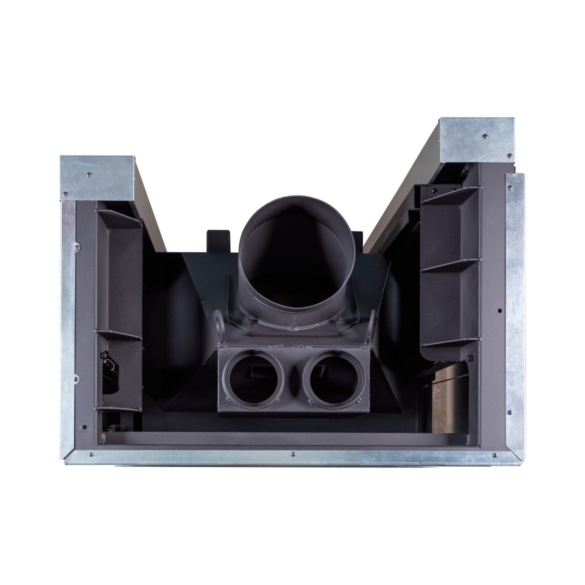 Каминная топка угловая с двумя стеклами правая принтинг Экокамин Дельта 800R