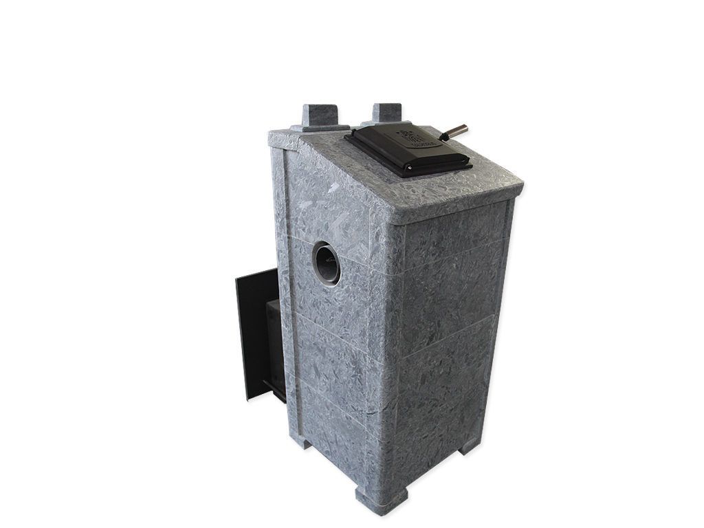 Печь для бани с выносной топкой и облицовкой из серпентинита Talkorus ОНЕГО 15 TG/SA