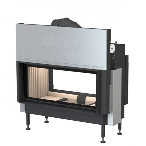 Каминная топка туннельная двухсторонняя с подъемной дверцей и системой чистого стекла Brunner BKH Tunnel 42-98 ST-DT