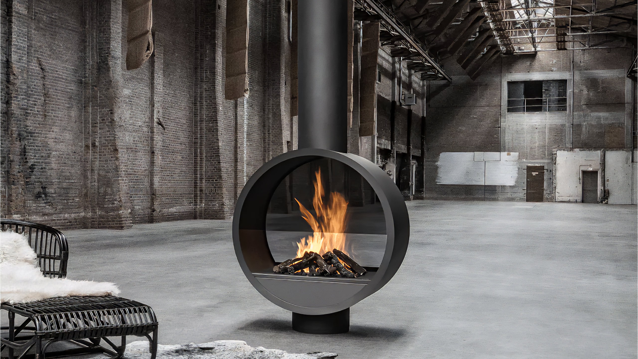 Печь-камин островной дровяной Boley 997