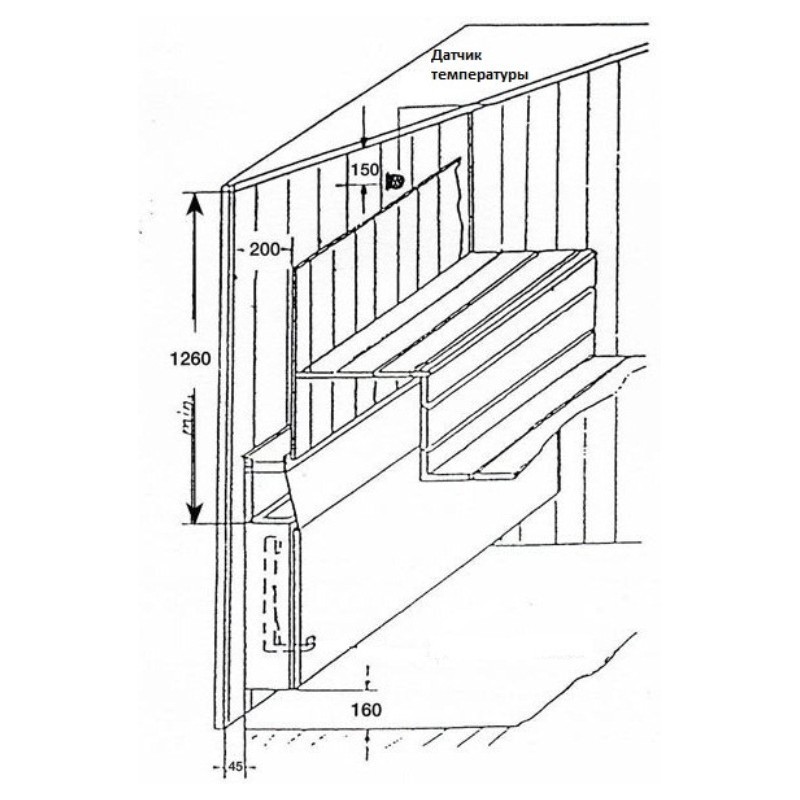 Печь для сауны скрытой установки Lang R33/1 7,5 кВт