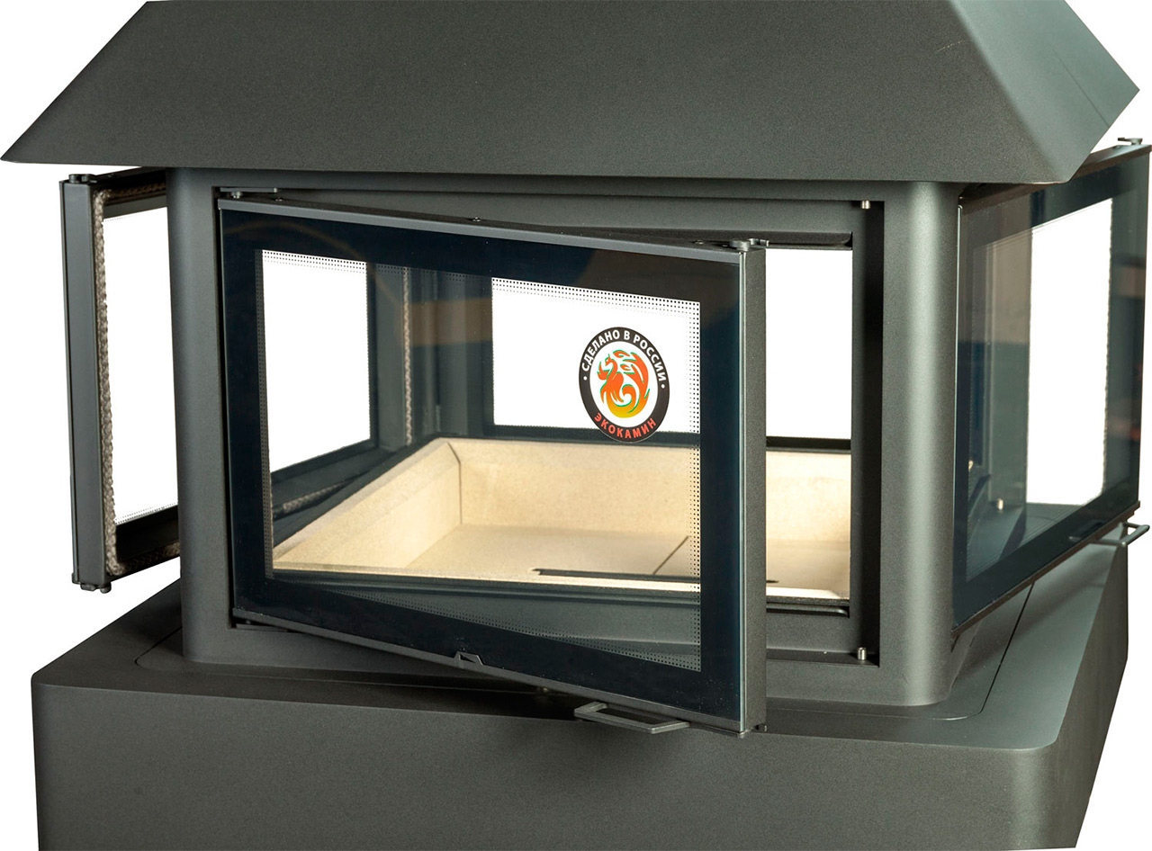 Камин островной черный Экокамин Эклипс Гигант 4D 992MCOLSFF