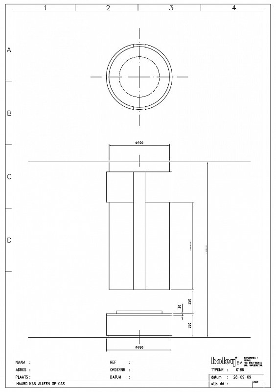 Дровяная печь-камин стальная с верхним подключением Boley 186