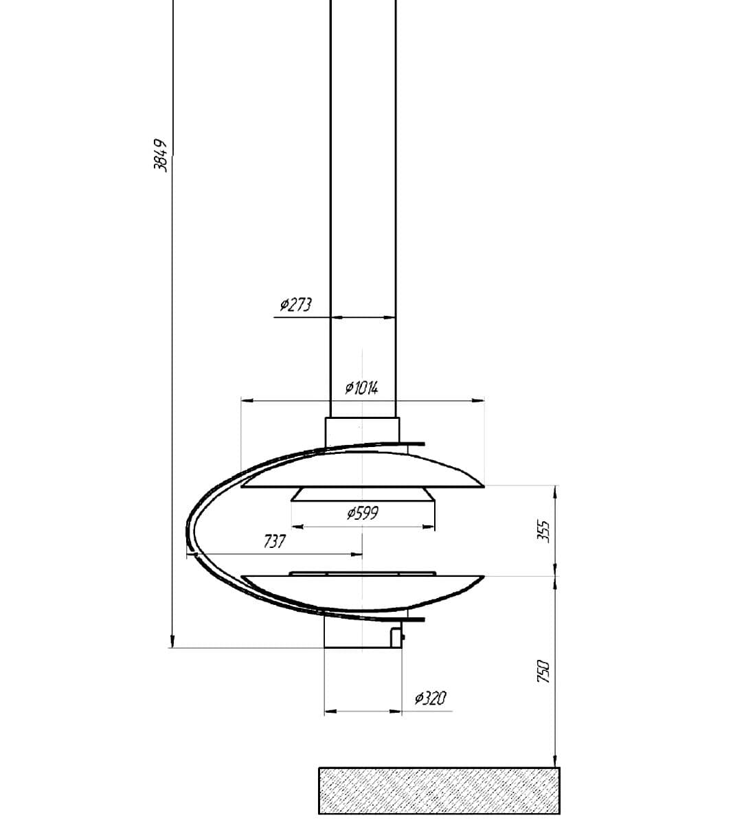Подвесной открытый камин Eneva OpenFire 63607
