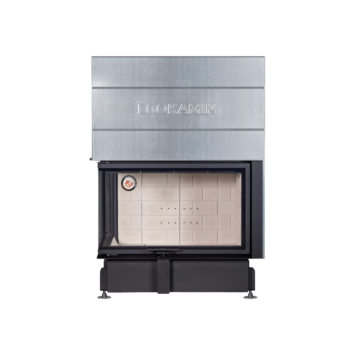 Каминная топка с двумя стеклами и принтингом EcoKamin Дельта 1000L
