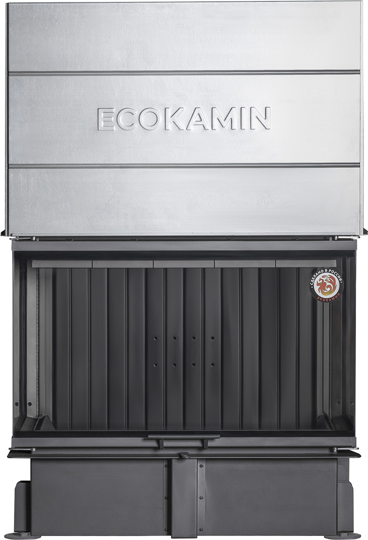 Каминная топка трехсторонняя с принтингом EcoKamin Дельта 800 купить в Санкт-Петербурге