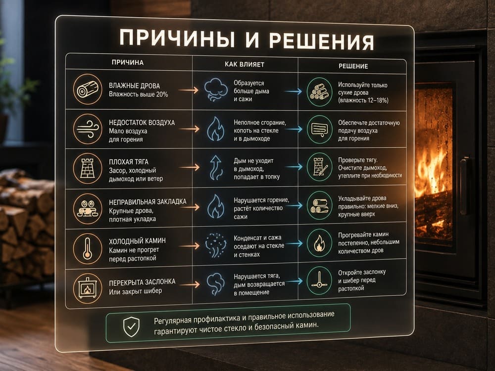 Таблица причин и решений