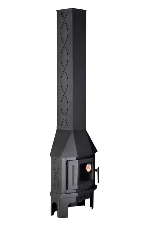 Камин пристенно-угловой мини черный Экокамин PKN174M