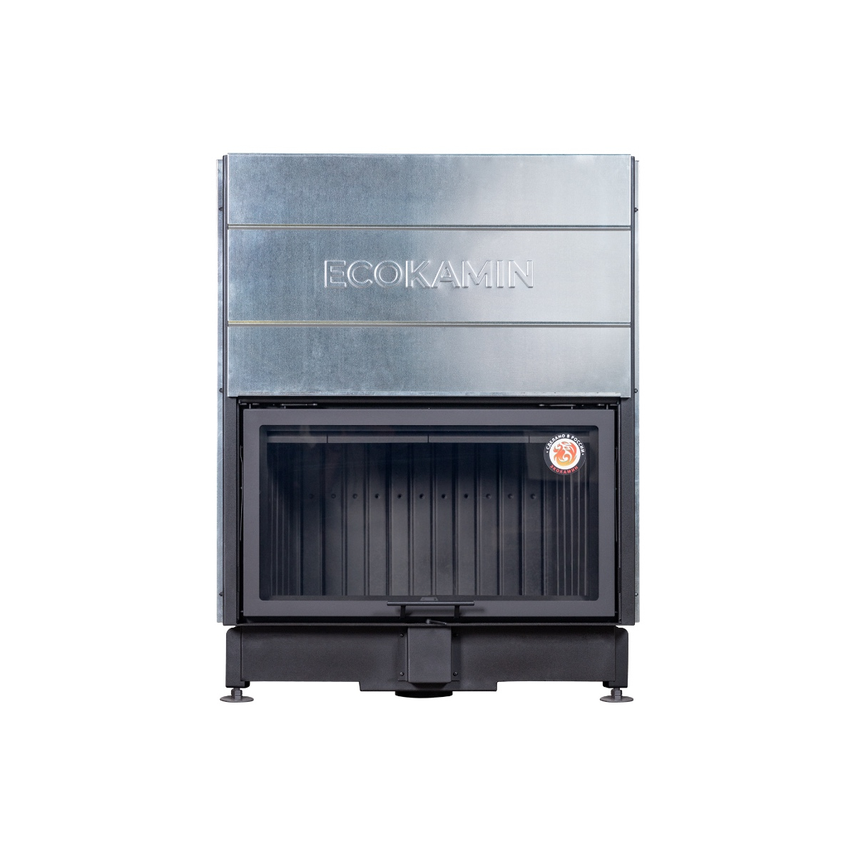 Каминная топка с черным шамотом и футеровкой Экокамин Вега 1000KB купить в Санкт-Петербурге