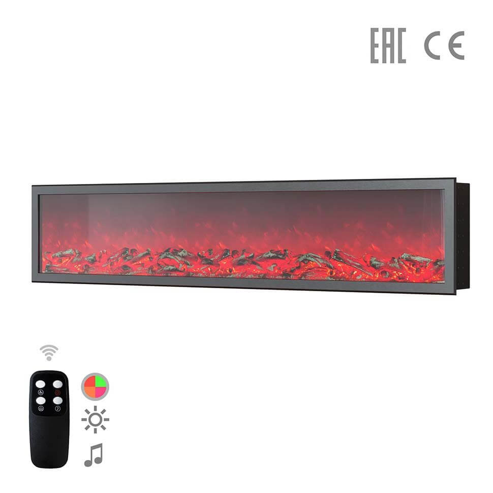 Биокамин автоматический встраиваемый с Wi-Fi управлением и системой безопасности Airtone Andalle 2100