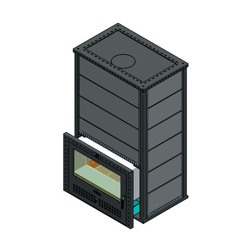 Печь для бани дровяная с облицовкой талькомагнезит Скала Klover RT 100-RV