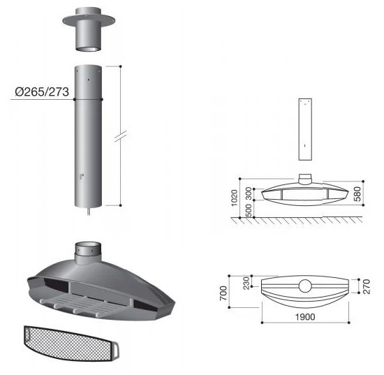 Камин подвесной открытый Focus Antefocus 1034417