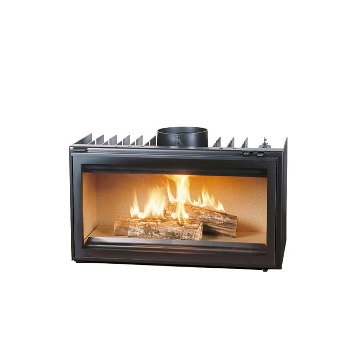 Каминная топка пристенная с прямым стеклом Chazelles VE1000