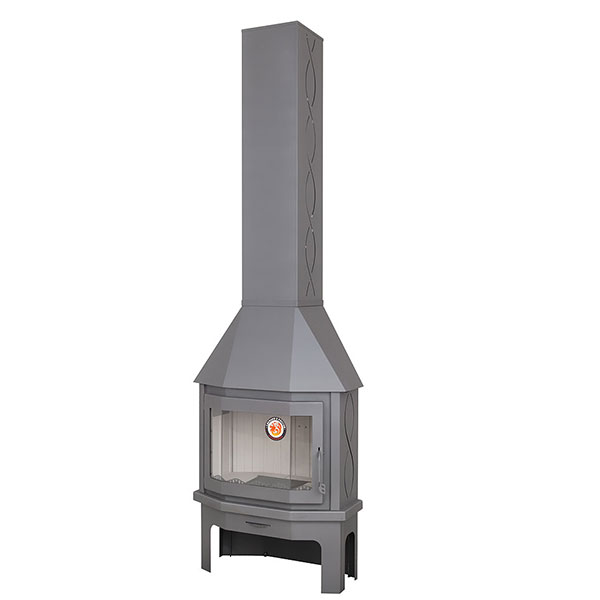 Камин пристенно-угловой графит Экокамин Мюнхен PKN176M купить в Санкт-Петербурге