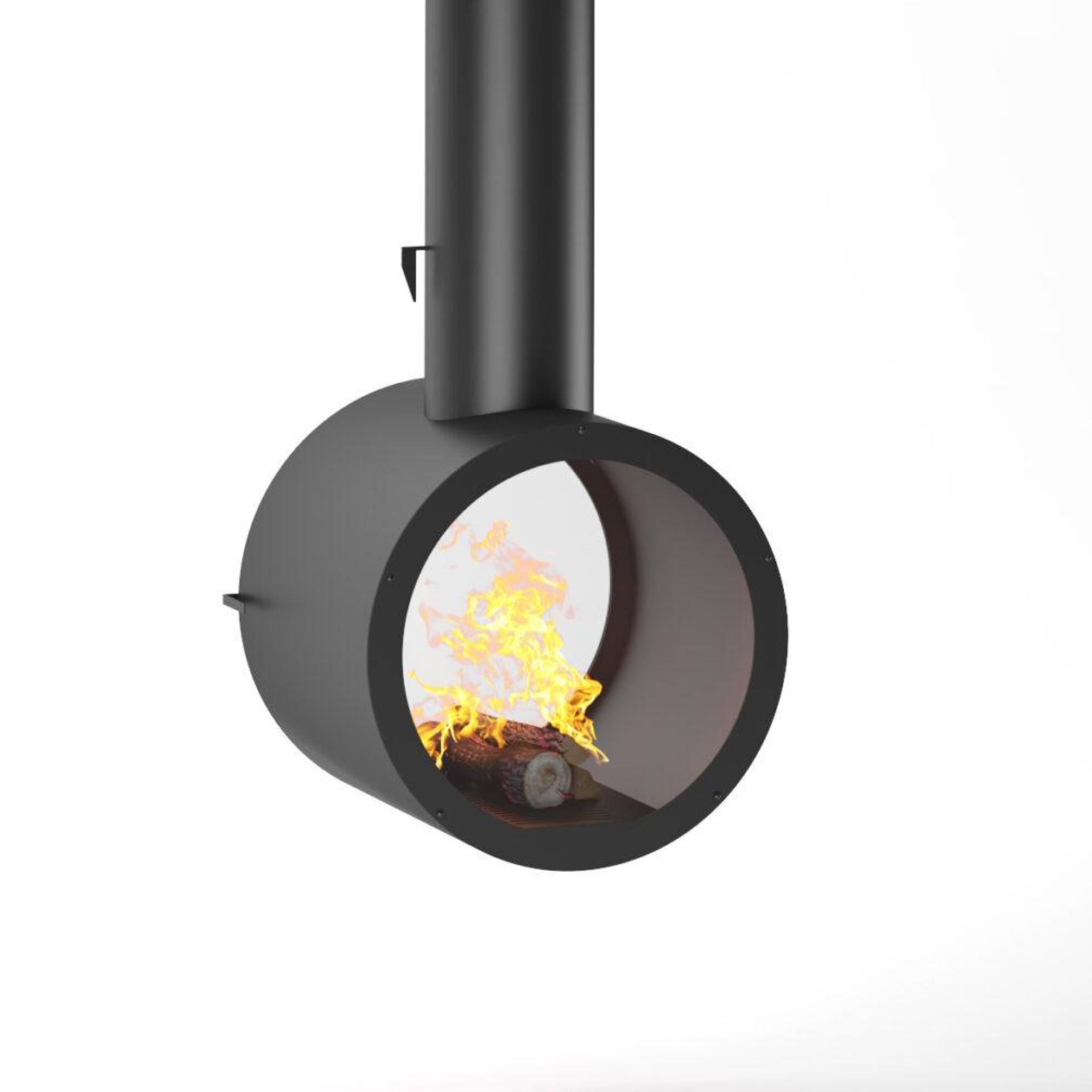 Камин двусторонний с защитными стёклами OpenFire Ring