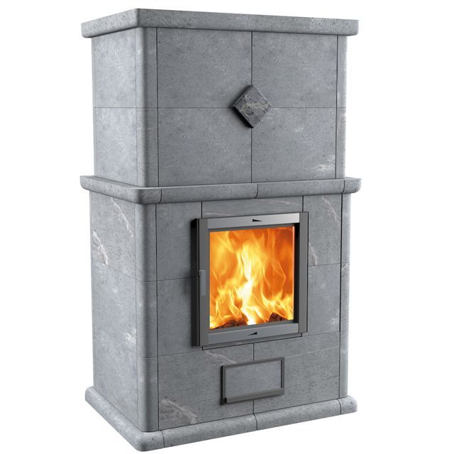 Печь-камин теплонакопительная с облицовкой талькомагнезит Talkorus Rouva 25/1630