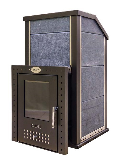 Печь для бани дровяная с облицовкой из талькомагнезита Klover RT-35-P KLV RT 35-P купить в Санкт-Петербурге