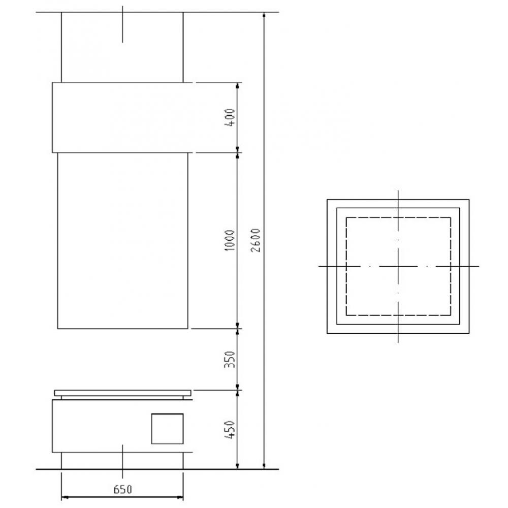 Печь-камин дровяная островная Boley 67