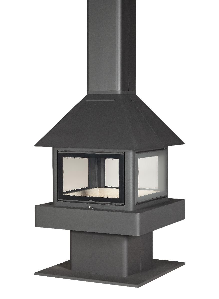 Камин островной черный Экокамин Эклипс Гигант 4D 992MCOLSFF