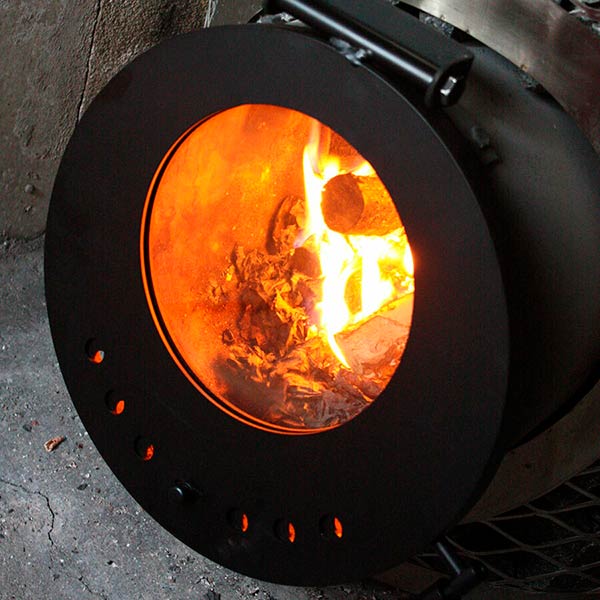 Печь для сауны дровяная со стеклянной дверцей IKI Mini 100