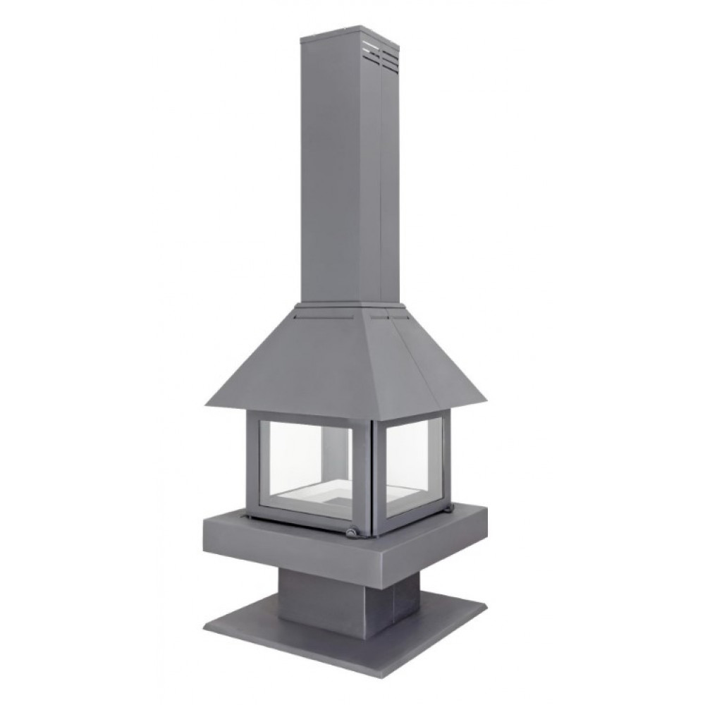 Камин островной с 4D обзором графит EcoKamin Эклипс K185 купить в Санкт-Петербурге