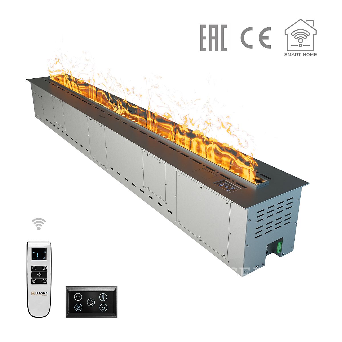 Паровой электрокамин черный матовый с 3D эффектом пламени и подсветкой Airtone Vepo 3DA-1900