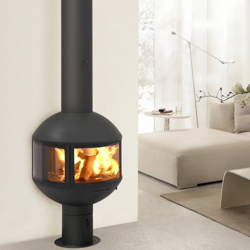 Камин пристенный подвесной с панорамным стеклом Focus Edofocus 631