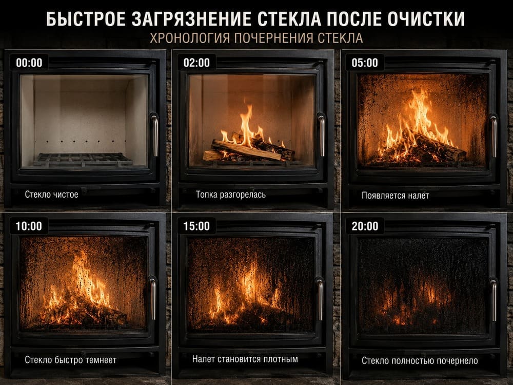 Быстрое загрязнение после очистки