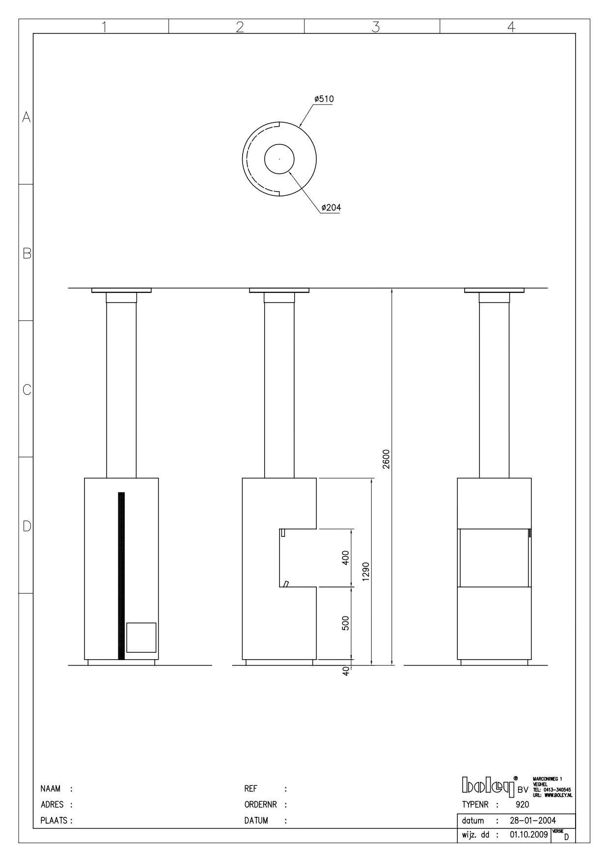 Газовый камин Boley 920