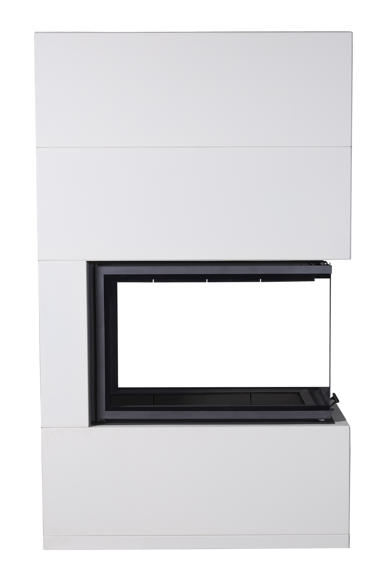 Камин пристенный слоновая кость и черный шамот Экокамин Родос 900 KRN900SKB