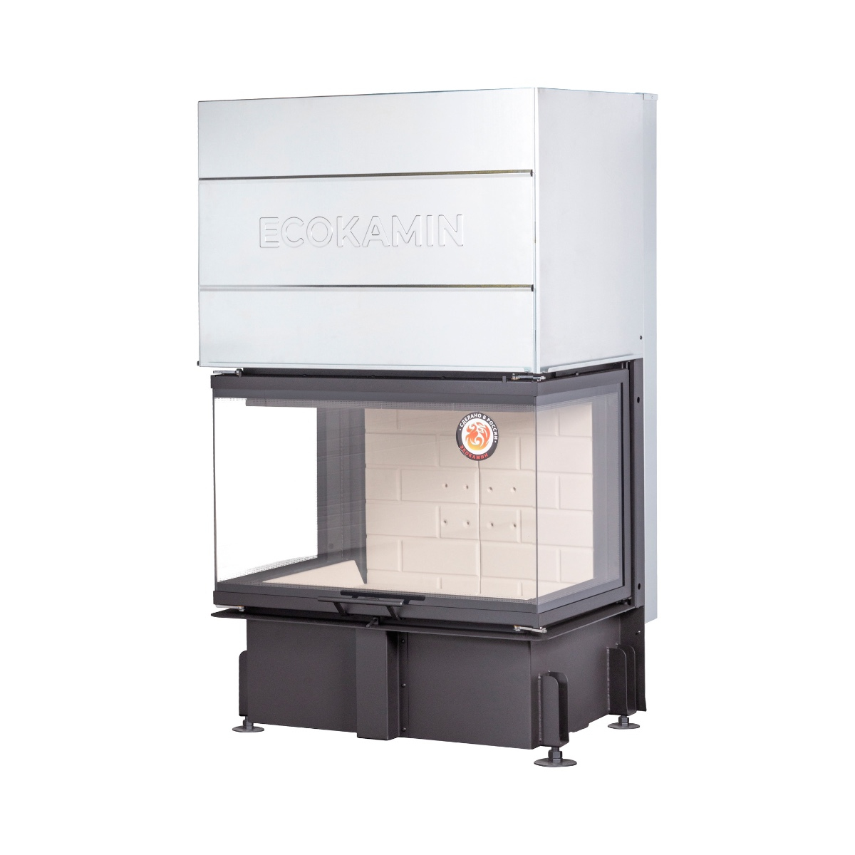 Топка каминная трехсторонняя с принтингом Экокамин Дельта 800PV купить в Санкт-Петербурге