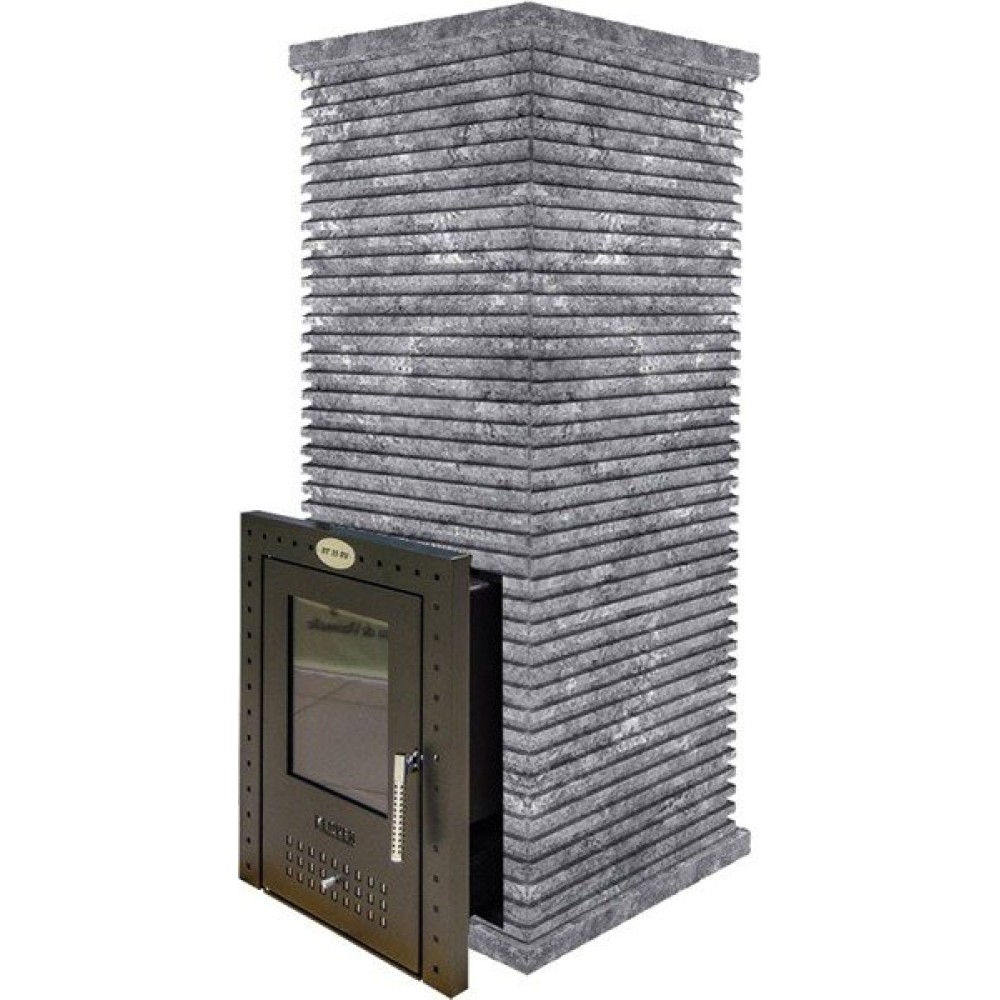 Дровяная печь для бани с облицовкой талькомагнезит Klover KLV RT 35-RV купить в Санкт-Петербурге