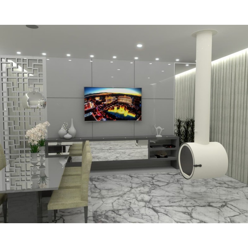 Камин двусторонний с защитными стёклами OpenFire Ring