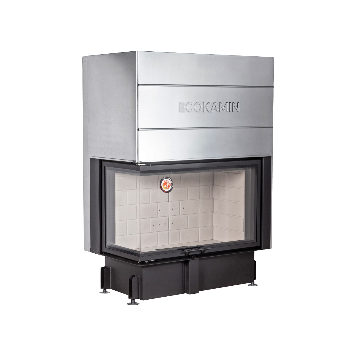 Каминная топка с двумя стеклами и принтингом EcoKamin Дельта 1000L
