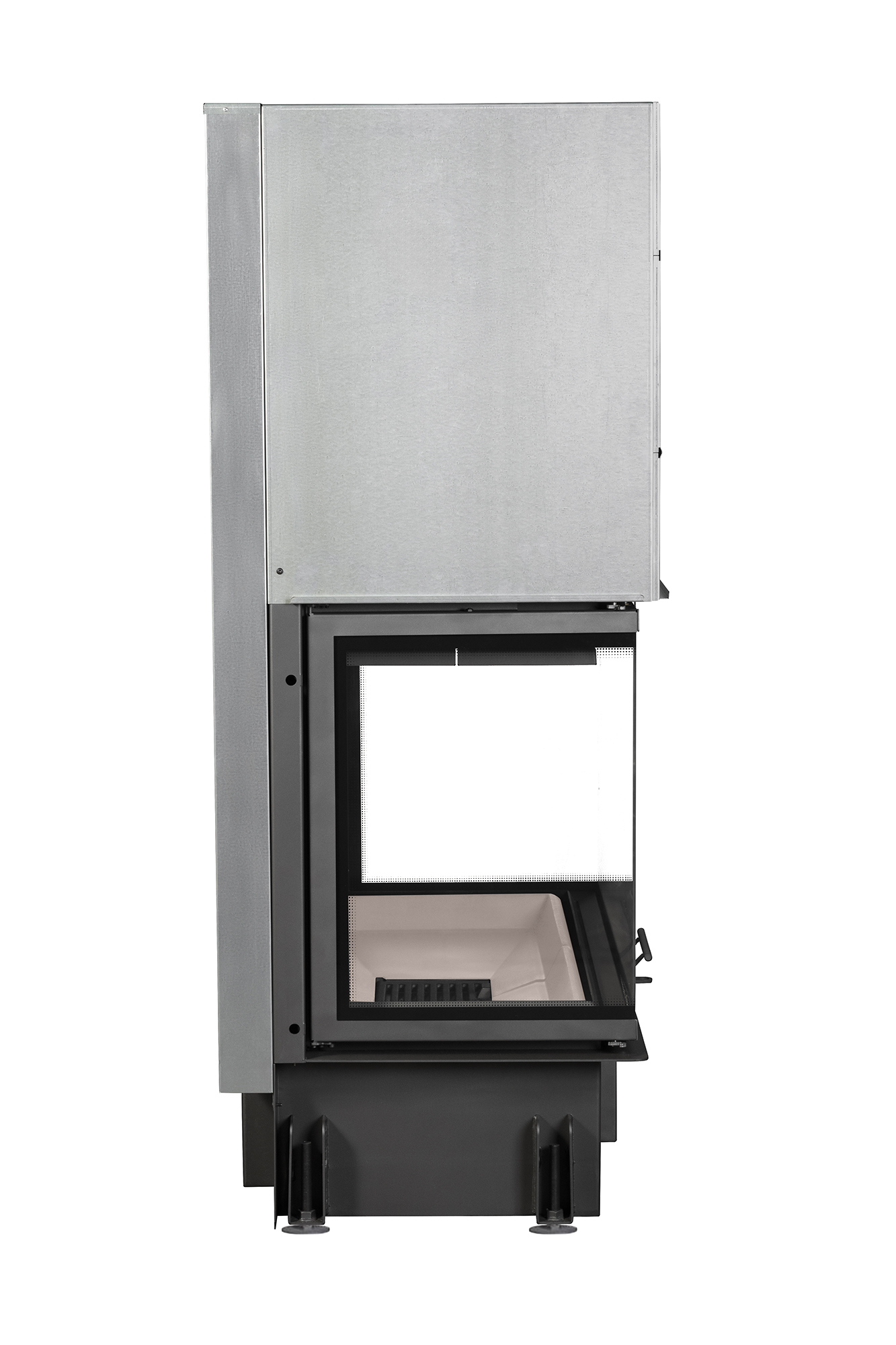 Каминная топка с тремя стеклами и вертикальной ламелью EcoKamin Дельта 1000V