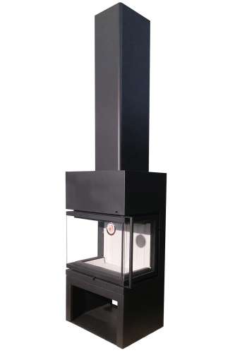Камин пристенный трехсторонний черный Экокамин Мадрид KM203 купить в Санкт-Петербурге