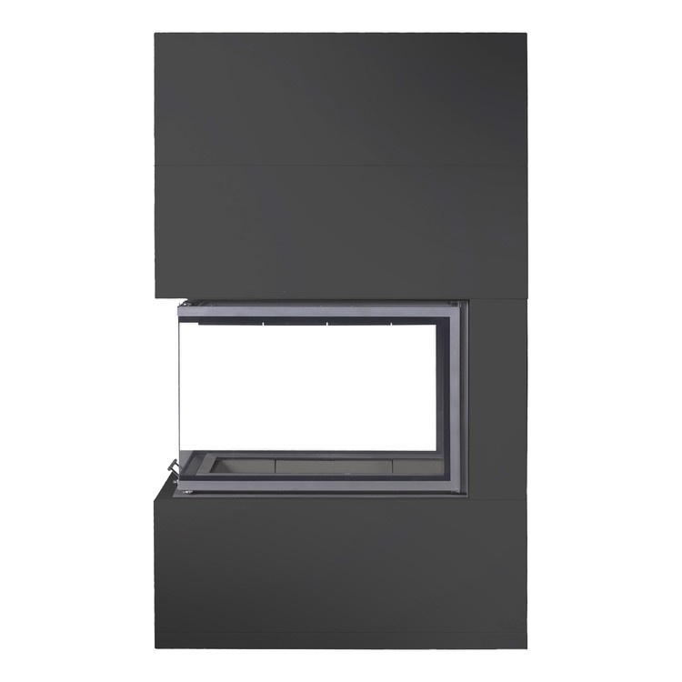 Камин пристенный с подовым горением черный EcoKamin Родос 900 KRN900BB