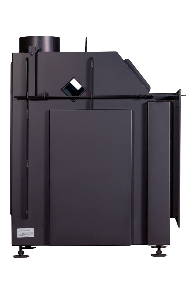 Каминная топка с двумя стеклами левая черный шамот EcoKamin Альфа 800LB