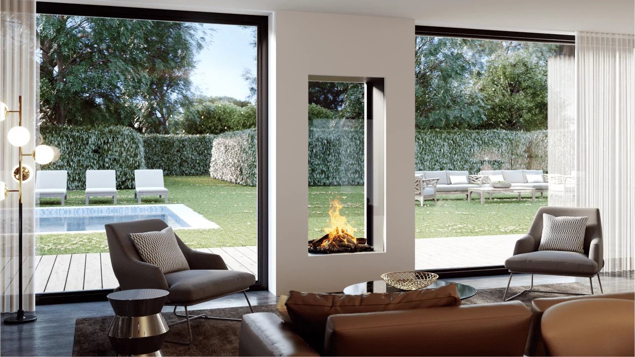 Газовый камин двусторонний Boley 850 купить в Санкт-Петербурге