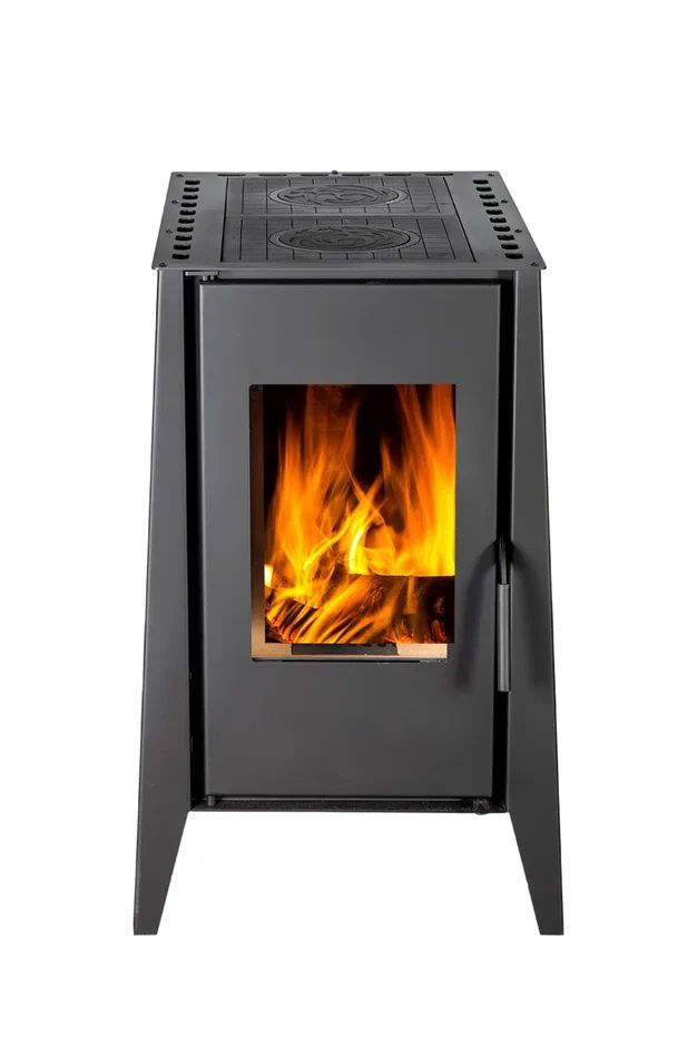 Печь-камин пристенная с варочной плитой ЭкоКамин Деревенька 25636