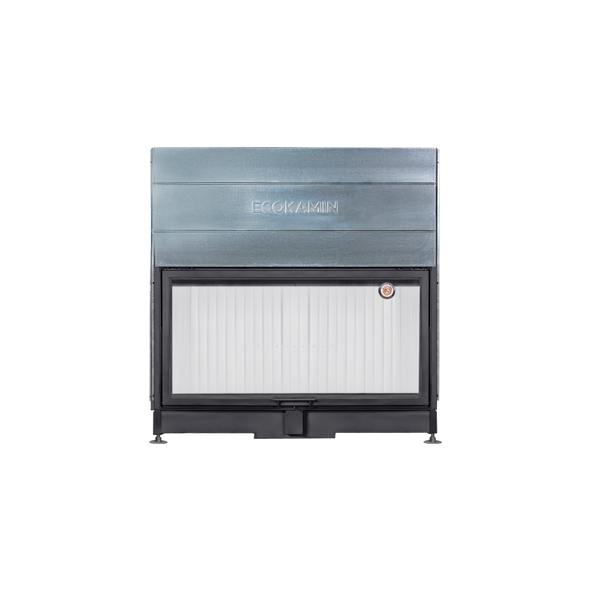 Каминная топка с подовым горением и чёрной футеровкой Экокамин Вега 1600