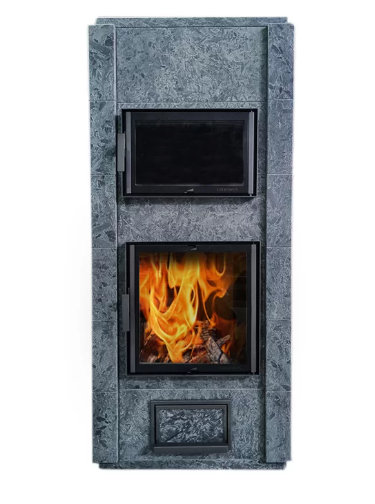 Печь-камин с духовкой и облицовкой из серпентинита Talkorus Katarina 20/1720 D SA купить в Санкт-Петербурге