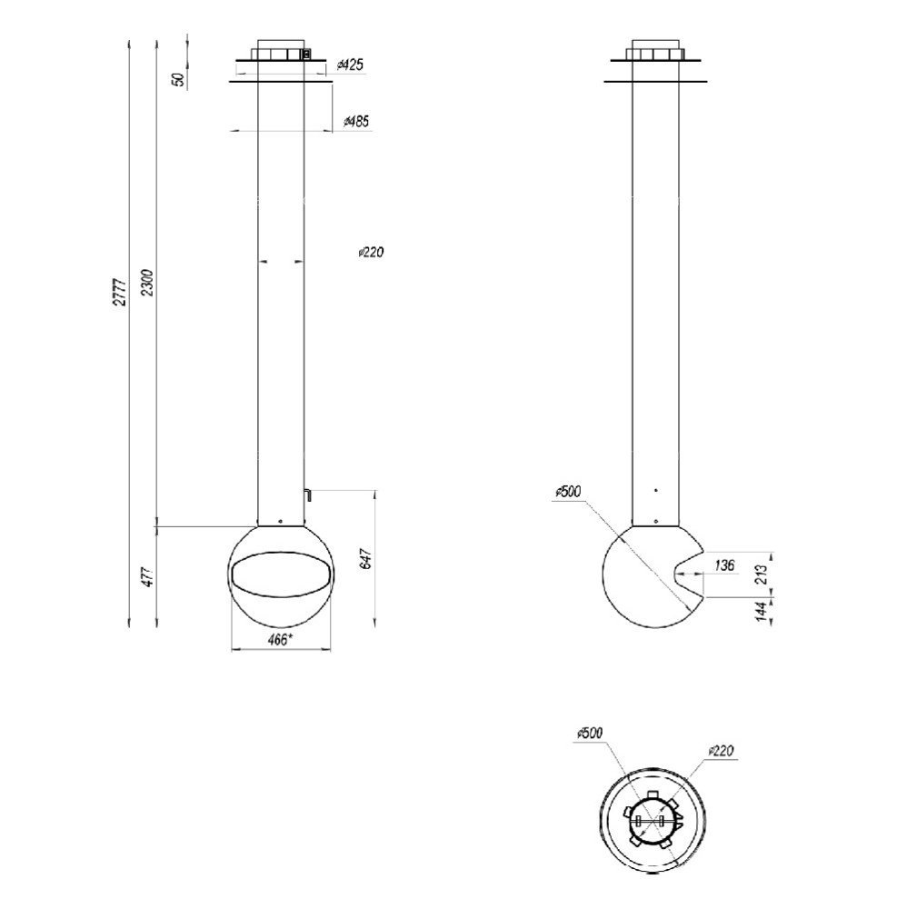 Камин подвесной островной OpenFire Fireball