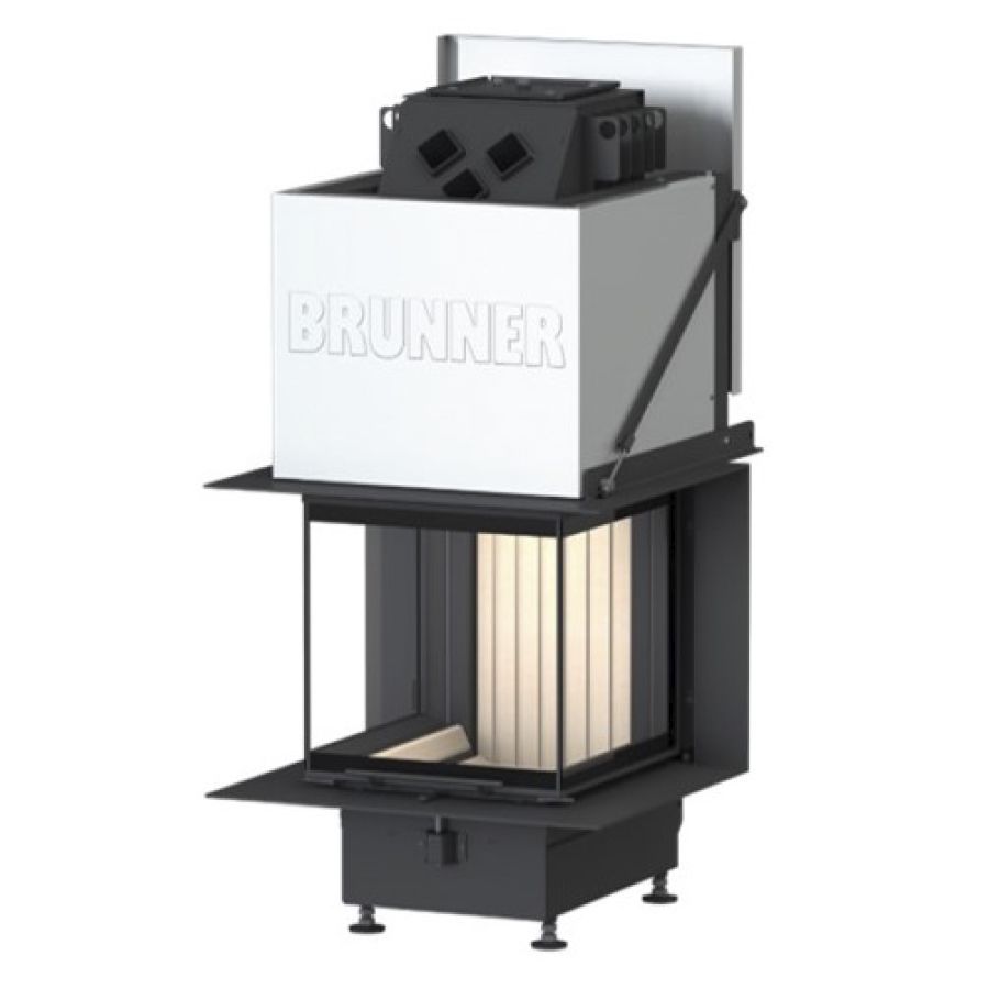 Каминная топка панорамная с трехсторонним остеклением и подъемной дверцей Brunner BKH Panorama 45-45-45-45 ST