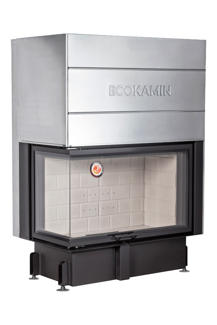 Каминная топка с двумя стеклами и принтингом EcoKamin Дельта 1000L