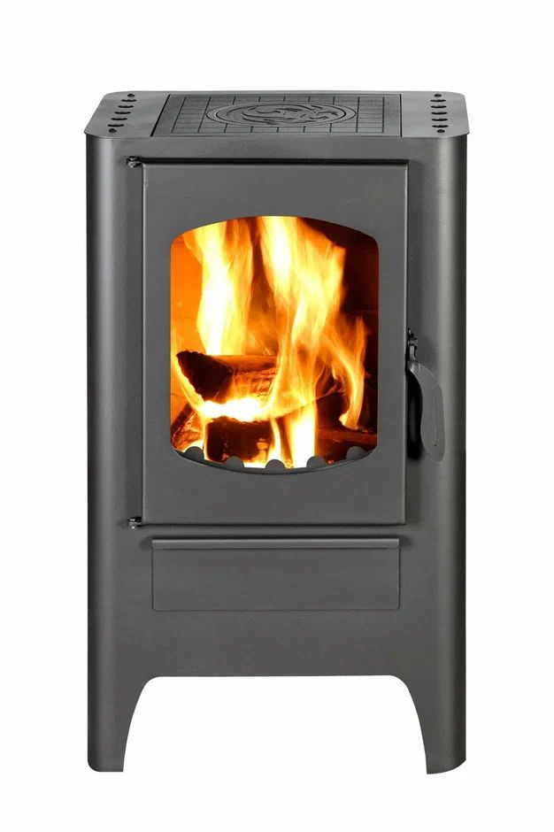 Печь-камин пристенный с плитой черный Экокамин Бавария Эко PK165M