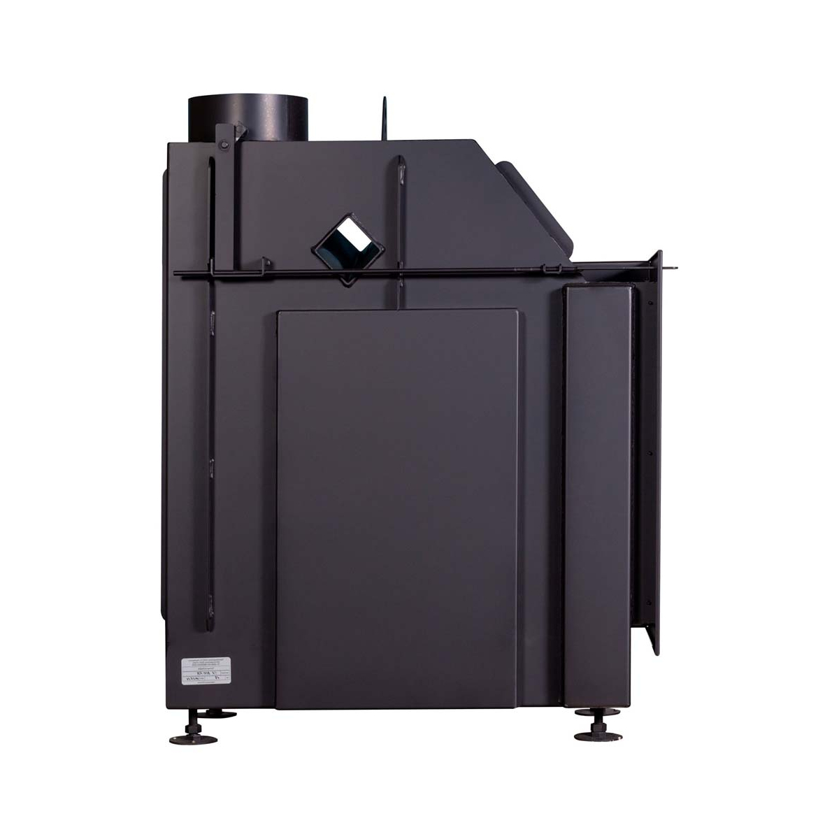 Каминная топка с двумя стеклами левая черный шамот EcoKamin Альфа 800LB